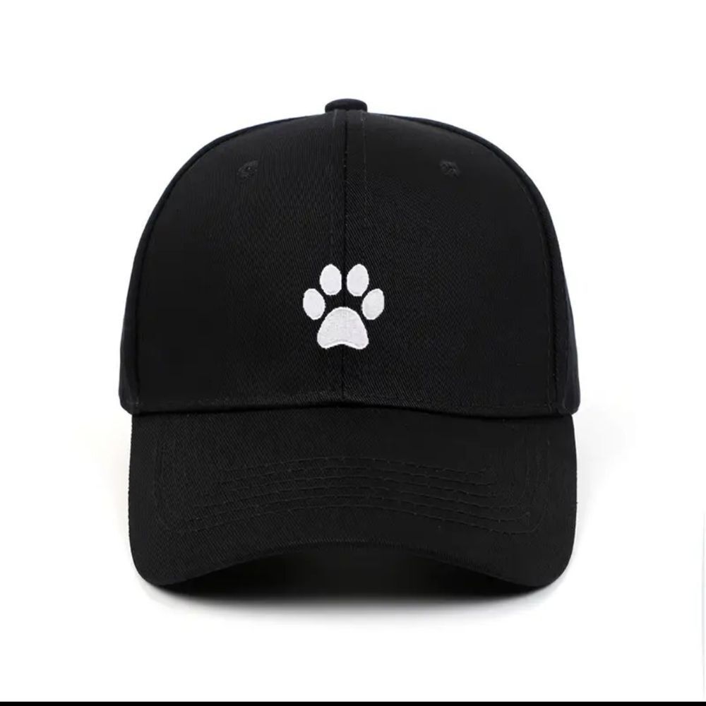 Cool Hippie Cute Curved Brim Baseball Cap, Embroidery Dog/Cat Paw Cotton